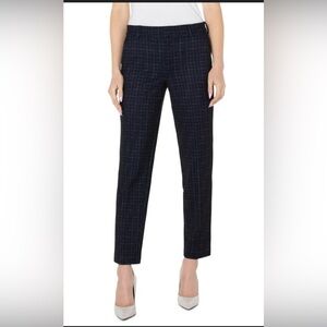 Liverpool Women's Dark Plaid Straight Leg Pants